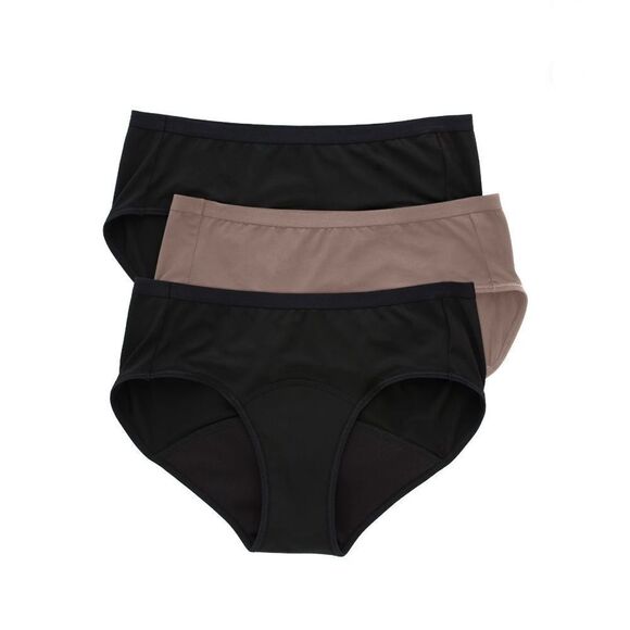 Hanes Women's Comfort Period Moderate Leak Protection Hipster, 3-Pack Size 6/M - Picture 3 of 7